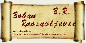 Boban Raosavljević vizit kartica